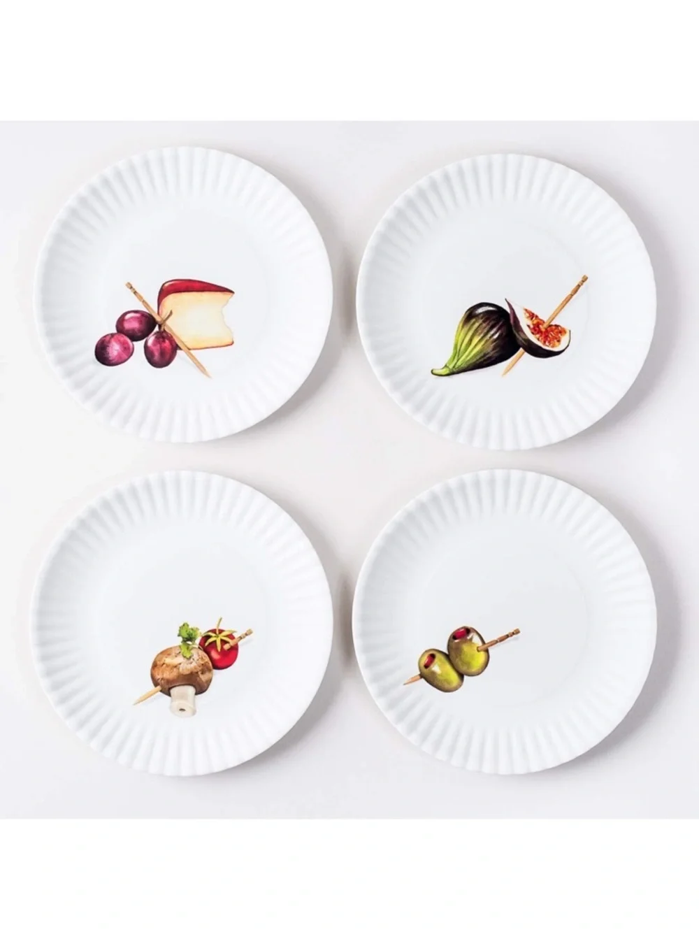 One Hundred 80 Degrees Melamine Appetizer Dessert Plates Set Of 4 7” Charcuterie